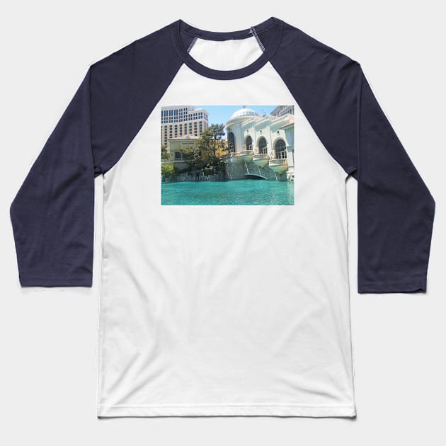 Caesar Palace Waterway 2 Baseball T-Shirt by BenjiRetroWave